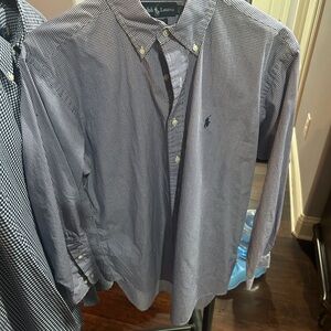 Ralph Lauren Blue Gingham Button Down Shirt